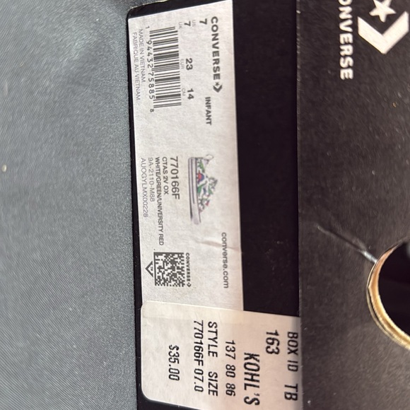 Dino Converse Toddler Size 7 - Picture 2 of 3